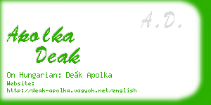 apolka deak business card