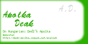 apolka deak business card